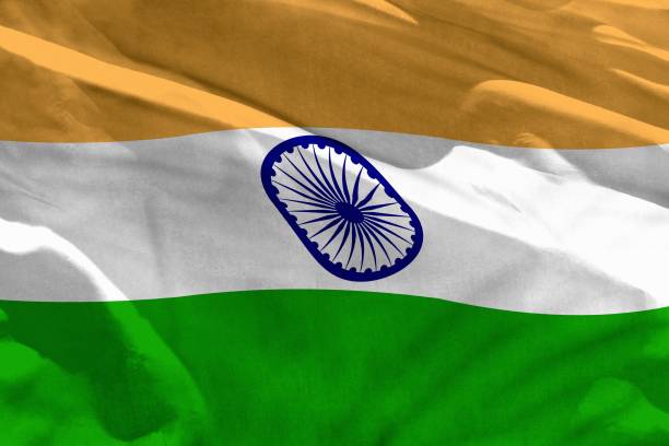 istock Waving India flag for using as texture or background, the flag is fluttering on the wind 1156662853
