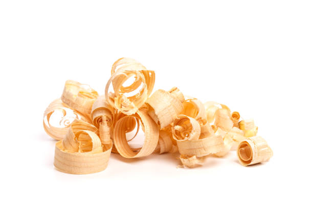 istock wooden sawdust slice isolated on the white - Image 1156668042