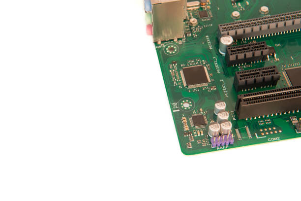 Motherboard isolated on the white background.