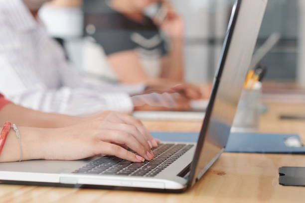 istock Businesswoman typing on laptop computer 1156672627