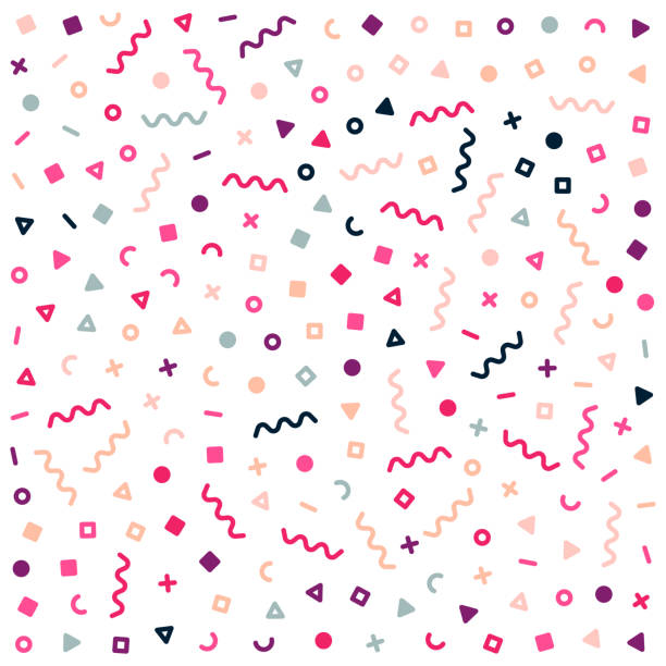 Colorful Confetti Geometric Lines Vector Pattern vector art illustration