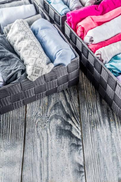 istock Vertical Marie Kondo tidying clothes method 1156676615