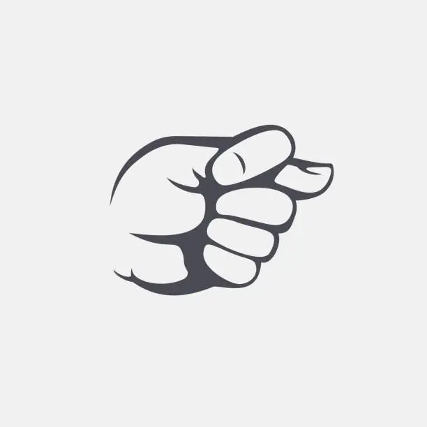 Vector illustration of Hand gesture. Fig sign. Vector illustration.