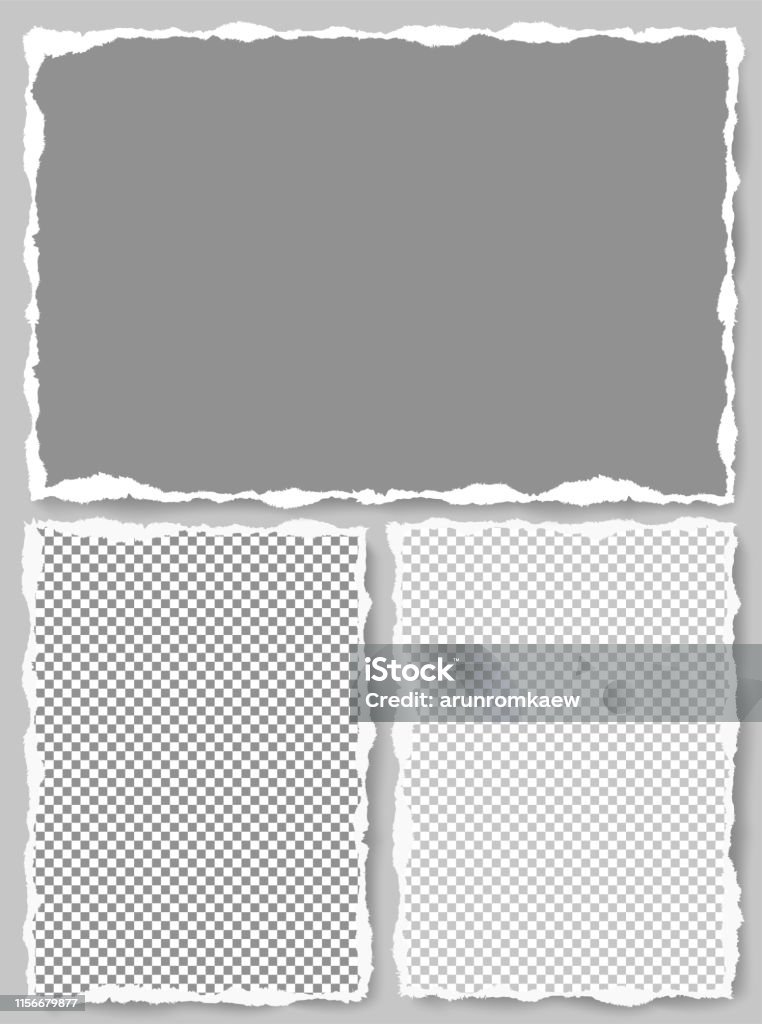 Riped Writing The Squared Ripped Gray Papers For Writing Messages Stock Illustration ...