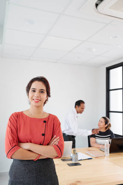istock Female leader working with employees 1156686049