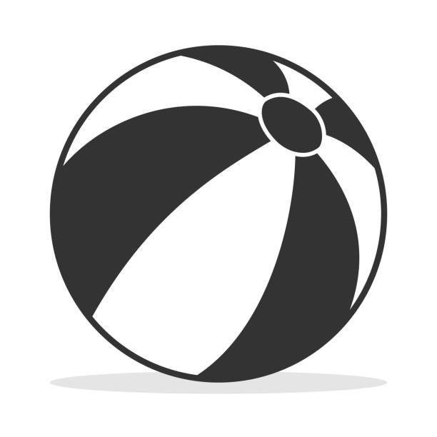 ilustrações, clipart, desenhos animados e ícones de esfera de praia, ícone da esfera de praia isolado no fundo branco. ilustração do vetor de uma esfera de praia. - beach ball ball sphere red