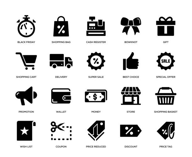 black friday-icon-set - label price price tag vector stock-grafiken, -clipart, -cartoons und -symbole