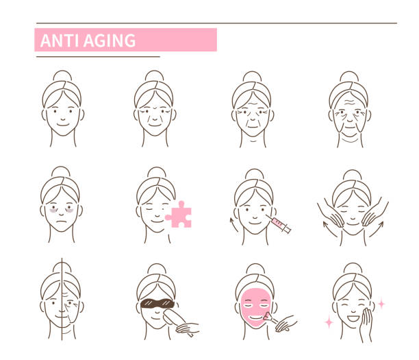 ilustrações de stock, clip art, desenhos animados e ícones de anti aging - wrinkled