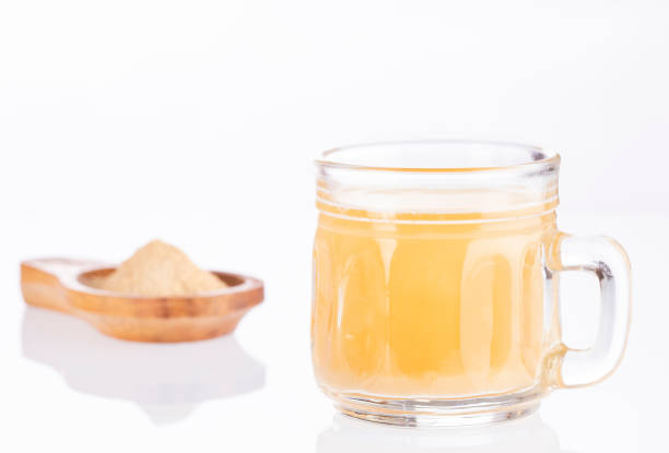 istock Maca root health drink in a glass with powdered - Lepidium meyenii. 1156692477