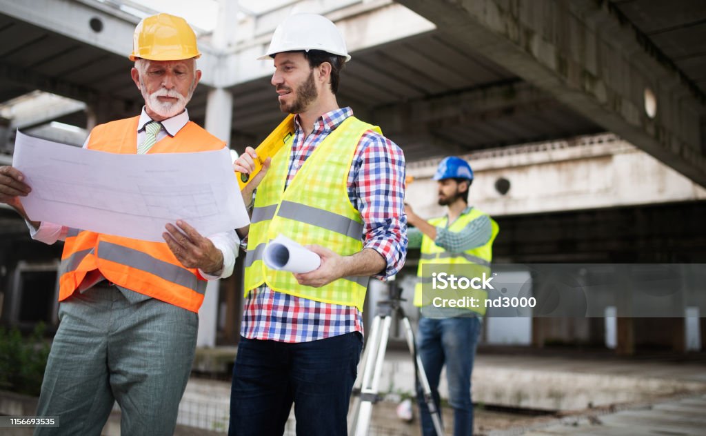 Constrction Engineer Group Of Construction Engineer Working In Construction Site Stock Photo ...