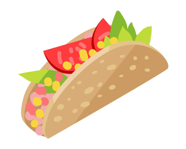 ilustrações, clipart, desenhos animados e ícones de hotdog mexicano isolado no branco. cão quente de sonoran. - sonoran desert illustrations