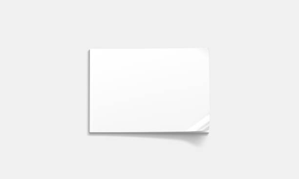 istock Blank white closed magazine mockup, a5 top view, 3d rendering 1156694986