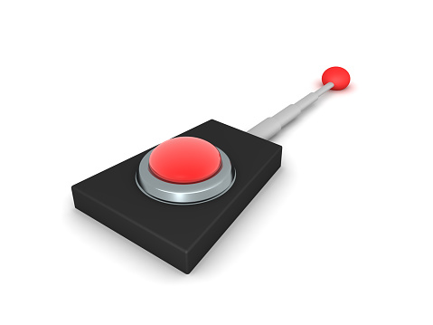 3d Rendering Of Retro Remote Control With Red Button Stock Photo - Download  Image Now - iStock