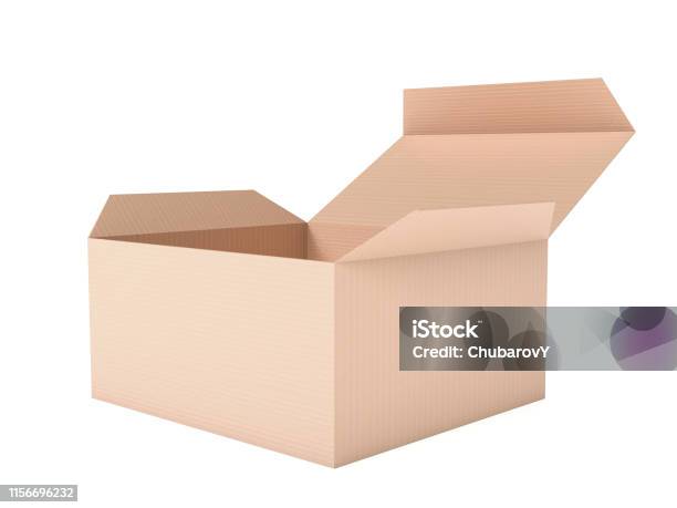 Open Brown Box Mock Up 3d Rendering Illustration Isolated Stock Photo ...