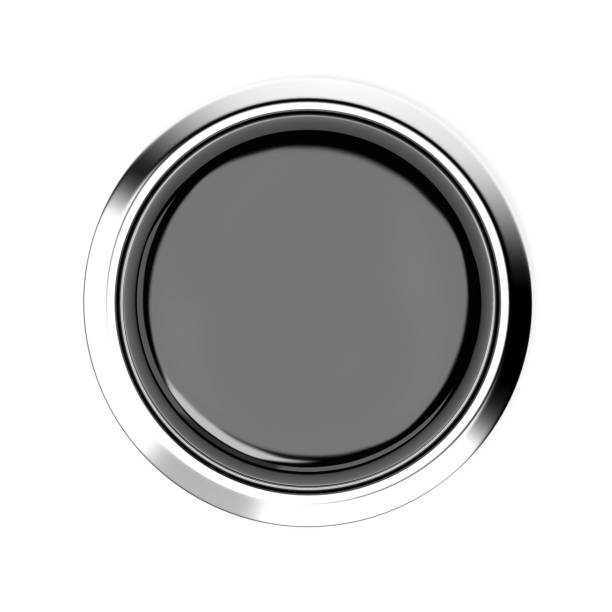 istock Black push button. Alarm sign, top view. 3d rendering illustration isolated 1156696254
