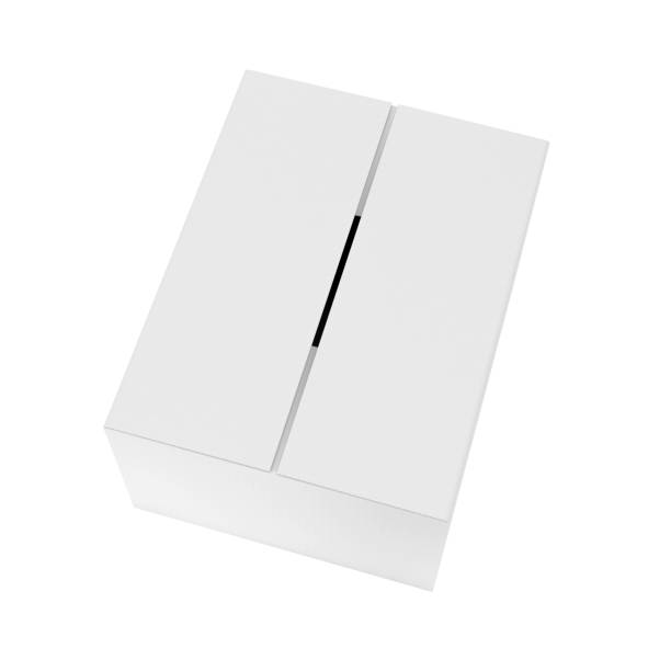 istock Closed white corrugated carton box. Big shipping packaging. 3d rendering illustration isolated 1156696260