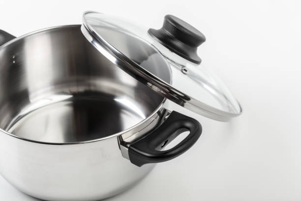 istock Steel saucepan isolated on white background 1156697449