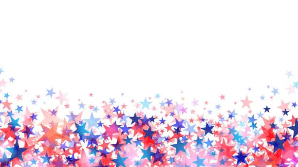 Vector illustration of Red and blue stars isolated on white background vector