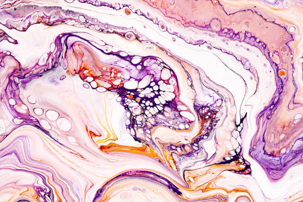 istock Marbled orange and violet background texture. Colorful granite mineral wallpaper. 1156699593