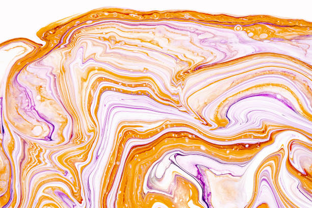 istock Purple and orange vibrant abstract marbled texture. Luxurious granite, natural stone wave pattern. 1156699851