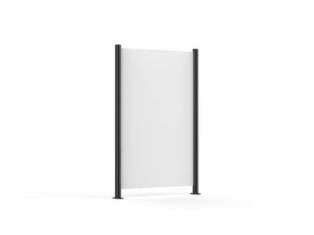 istock White blank empty high resolution Business roll up and standee banner display mock up template for your design presentation, 3d illustration 1156702391