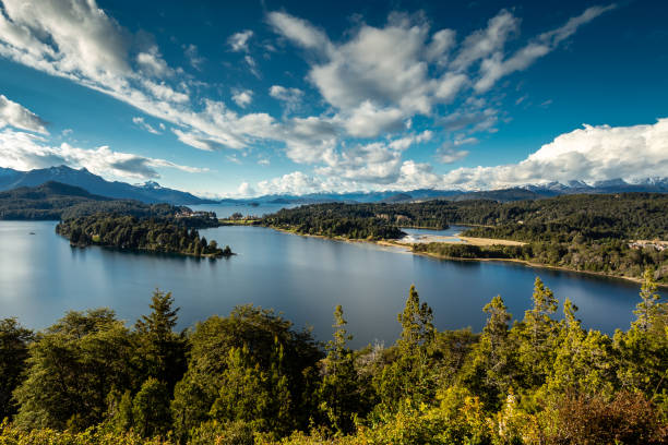 Lake Perito Moreno at Nahuel Huapi National Park Scenic View of Lake Perito Moreno, Bariloche Argentina nahuel huapi national park stock pictures, royalty-free photos & images