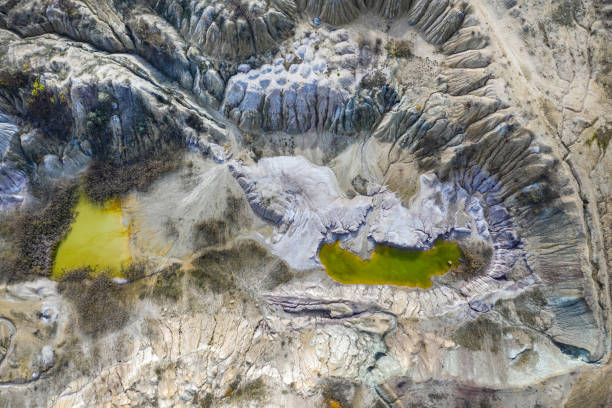 istock Aerial shot of opencast mine lake 1156708579