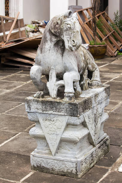 istock Stone horse carved on the platform 1156709779