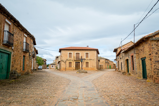 Castrillo de los Polvazares, Leon, Spain, May 2018: view on the streets and traditional stone houses of this historical village