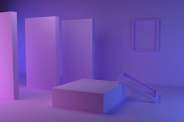 istock 3d render, abstract geometric background, minimalistic primitive shapes, modern mock up, empty showcase, shop display ,blank template 1156713717