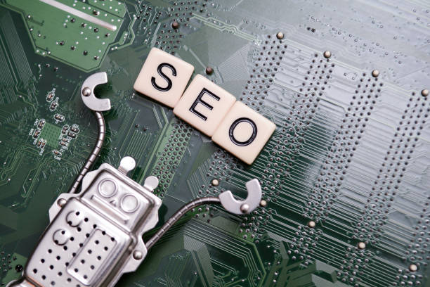 istock Increase web traffic to business website with SEO or SEM robot marketing tool 1156714484