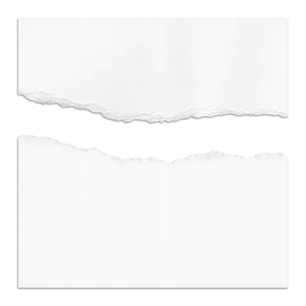 Ragged White Paper Ragged White Paper torn paper stock pictures, royalty-free photos & images