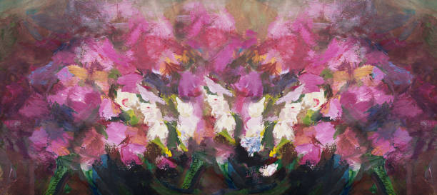 istock Fashionable illustration modern art work my original oil painting on canvas impressionism flowers summer  horizontal still life blooming white pink and purple phloxes 1156716770