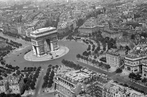 Aerial view of Paris with Eiffel tower during day time, Paris, France