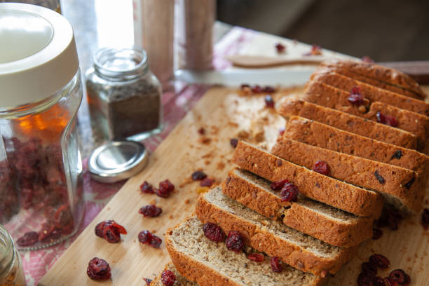 istock Homemade fresh bread food background 1156720172