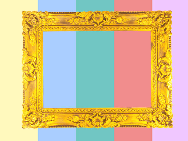 istock Rich Golden Frame isolated on summer color  background 1156720920