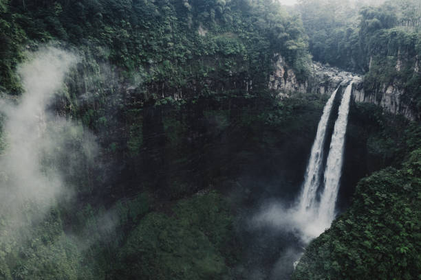 istock Scenic aerial view of Madakaripura waterfall on Java 1156721053