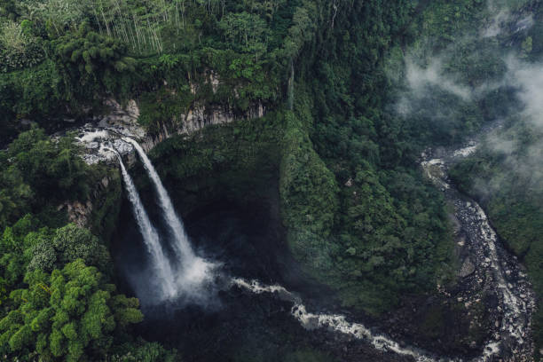 istock Scenic aerial view of Madakaripura waterfall on Java 1156721308