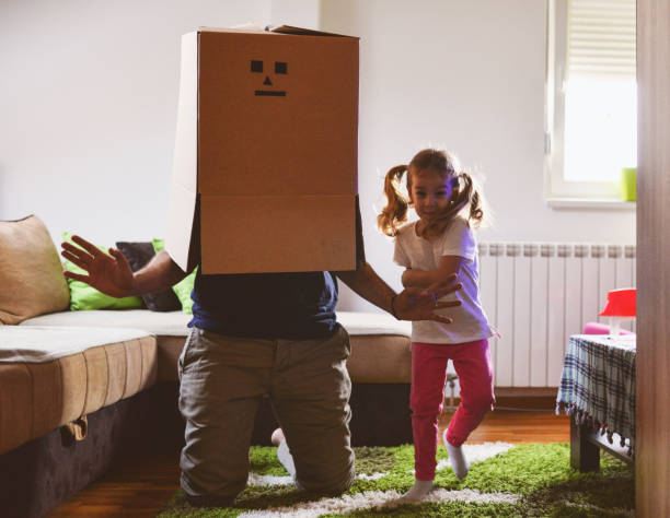 istock Dad pretends to be a robot 1156724491