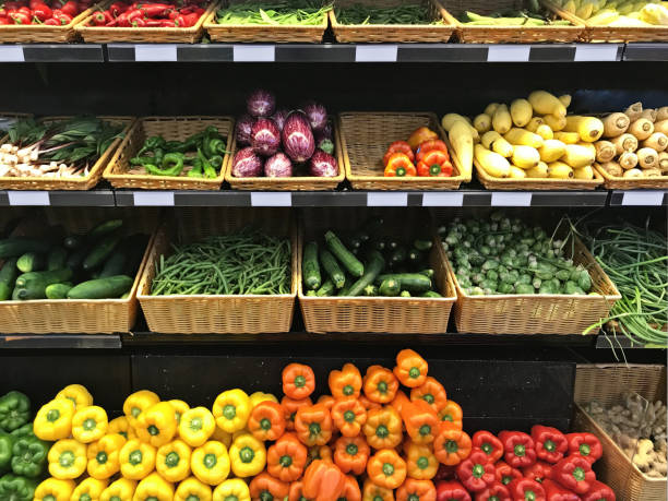 istock Supermarket vegetable stands 1156725711