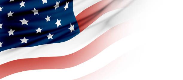 usa oder amerikanische flagge hintergrund mit textfreiraum - waving stock-fotos und bilder