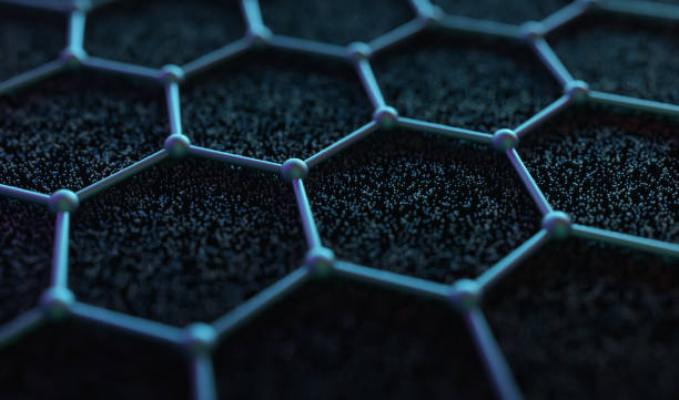 abstract hexagonal atomic connection science technology - lead sheet imagens e fotografias de stock