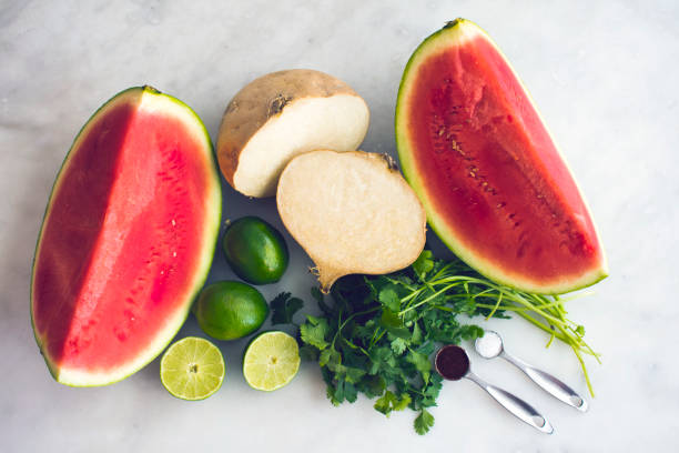 istock Watermelon and Jicama Fruit Salad Ingredients 1156734741