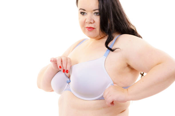 istock Big woman wearing bra 1156736151