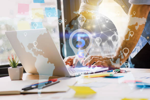 istock Man typing on laptop and searching internet, 5G concept 1156741987