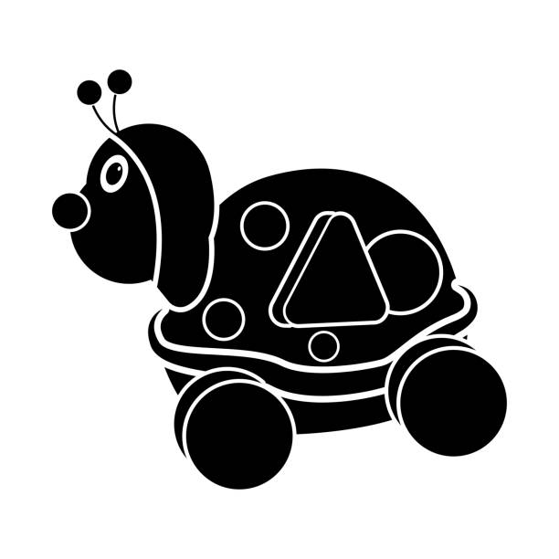 Isolated wooden ladybug toy shaped car Isolated wooden ladybug toy shaped car icon - Vector ladybug frame border clip art stock illustrations