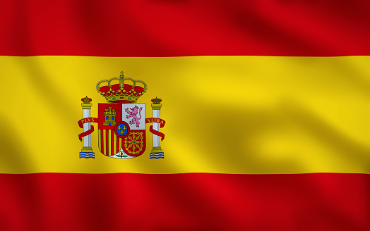 Spanish Flag Waving Background Texture
