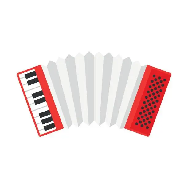 Vector illustration of festa junina accordion in flat design musical instrument with white background illustration