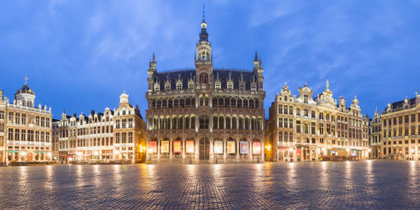 istock Grand Place Square at night in Brussels, Belgium 1156760131