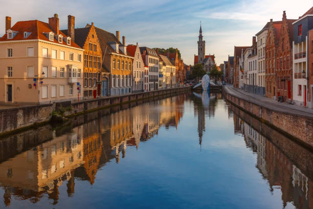 istock Old town at sunset, Bruges, Belgium 1156760140